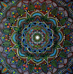 Voir le détail de cette oeuvre: Mandala, acrylique sur toile
