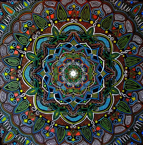 Mandala, acrylique sur toile